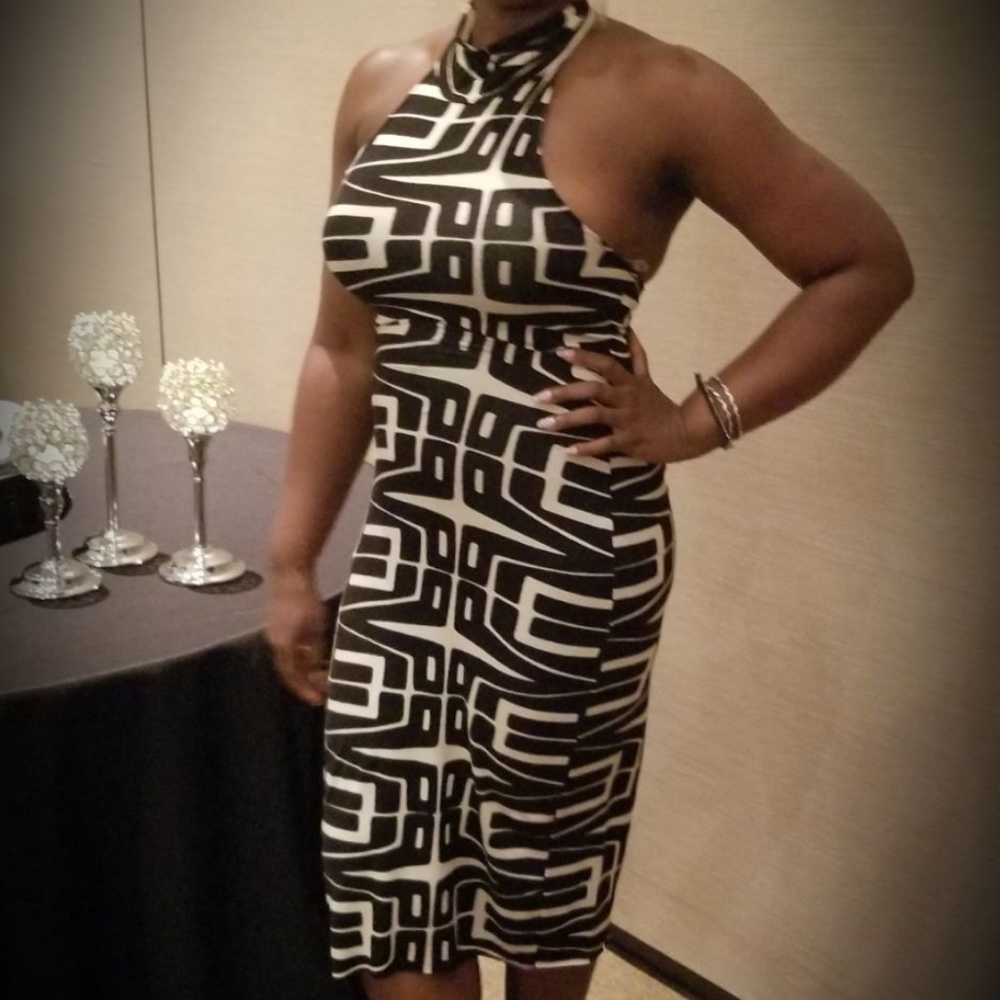 Mock neck midi dress